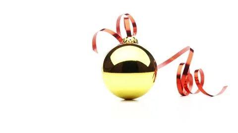 Single shiny christmas bauble looping Stock Footage 8948432