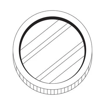 Single shiny coin 2D line object Stock Illustration