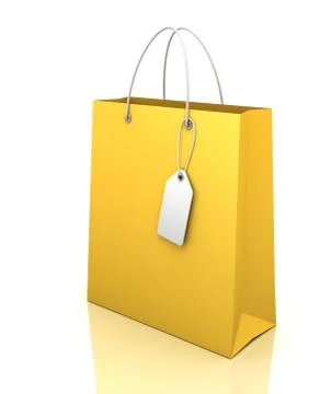 Single shopping bag concept 3d illustration Stock Illustration