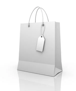 Single shopping bag concept  3d illustration Stock Illustration
