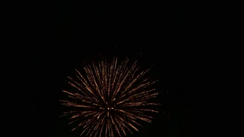Single shot of fireworks exploding in the night sky. Pyrotechnics. 4K Stock Footage 166080008