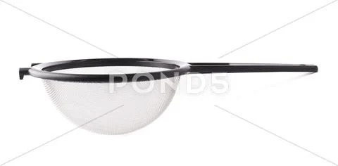 Single sieve colander over white isolated background Stock Photos