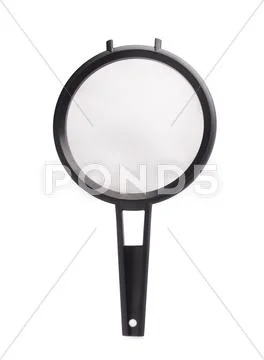 Single sieve colander over white isolated background Stock Photos