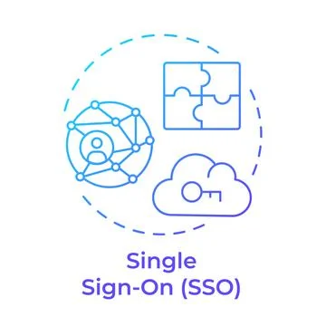Single sign on blue gradient concept icon Illustrazione stock