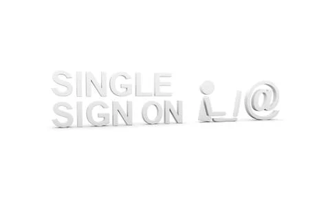 SINGLE SIGN ON concept white background 3d render illustration Stock Illustration