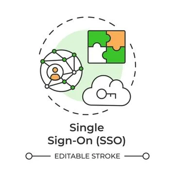 Single sign on multi color concept icon Illustrazione stock
