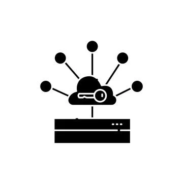 Single sign-on technology line icon. Isolated vector element. Stock Illustration