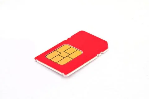 Single sim-card isolated on white Foto stock