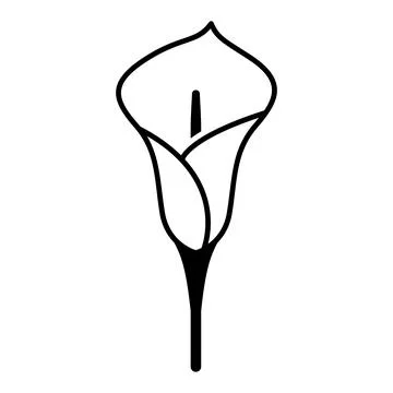 Single Simple Flower Stock Illustration
