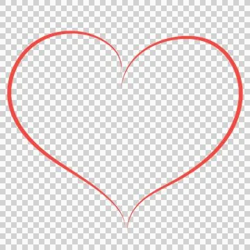 Single simple outline doodle heart Stock Illustration