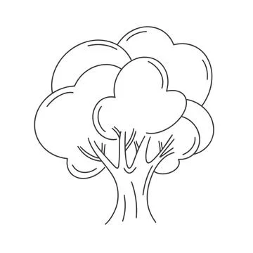 Single simple tree doodle style isolated vector illustration Stock Illustration