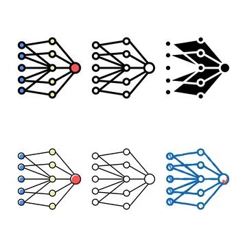 Single simplified layer neural network color icon vector イラスト素材
