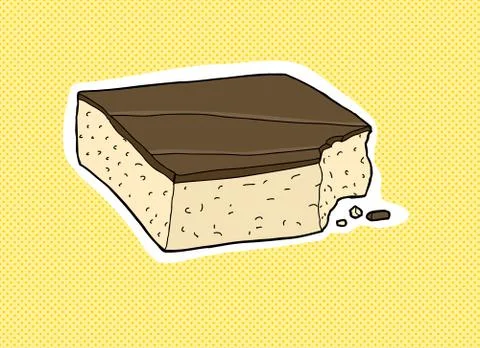 Single Slice of Bitten Cake イラスト素材