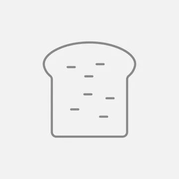 Single slice of bread line icon 스톡 일러스트