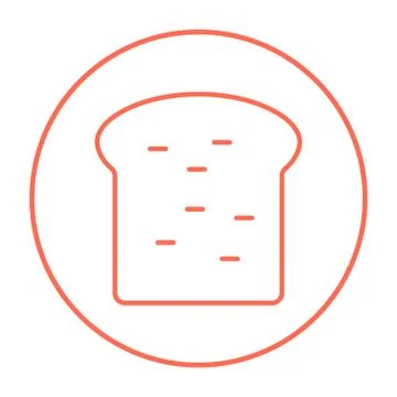 Single slice of bread line icon Illustrazione stock