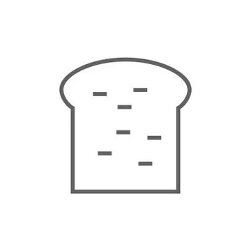Single slice of bread line icon Illustrazione stock