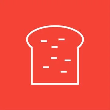Single slice of bread line icon Stock Illustration