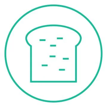 Single slice of bread line icon Illustrazione stock