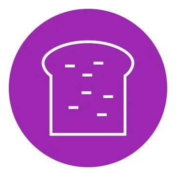 Single slice of bread line icon 스톡 일러스트