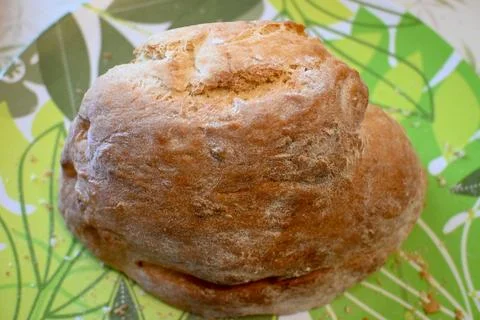 Single slice of bread on plate Stock Photos