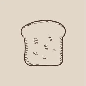 Single slice of bread sketch icon Illustrazione stock