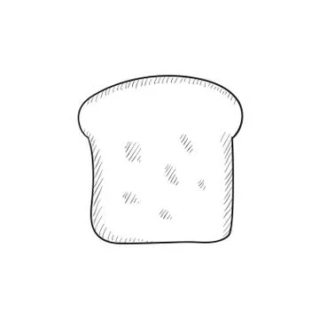 Single slice of bread sketch icon Illustrazione stock