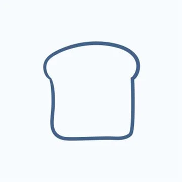 Single slice of bread sketch icon Illustrazione stock