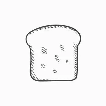 Single slice of bread sketch icon 스톡 일러스트