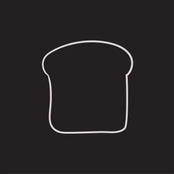 Single slice of bread sketch icon Stock Illustration
