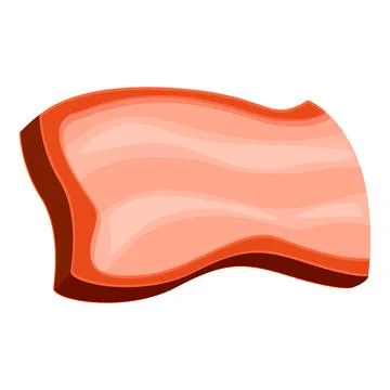 Single slice of delicious looking bacon with wavy edges Stock Illustration