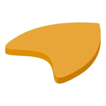 Single slice of toast bread with a bite taken out isometric view イラスト素材