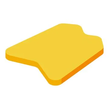 Single slice of toast bread with irregular shape on white background Stock Illustration