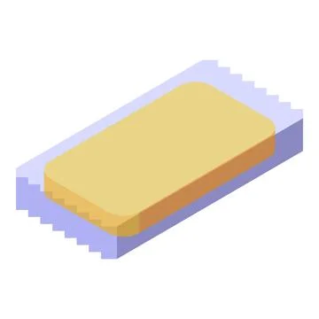 Single slice toast bread in packaging, isometric view Stock Illustration