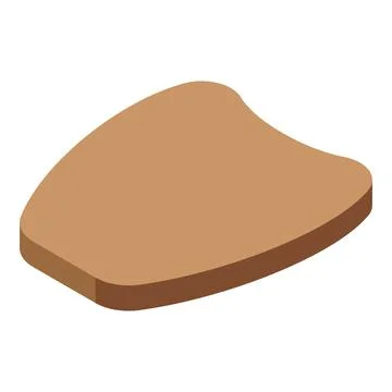 Single slice of toasted bread shows delicious breakfast food Illustrazione stock