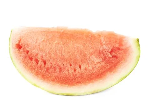 Single slice of a watermelon fruit isolated Stock Photos