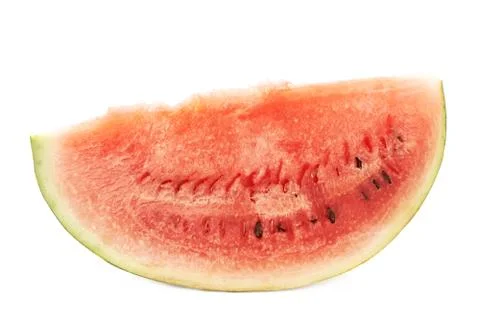 Single slice of a watermelon fruit isolated Stock Photos