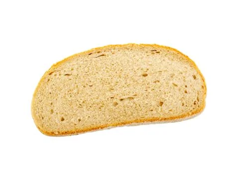 A single slice of white bread isolated on white Foto stock