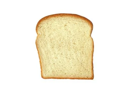A single slice of white bread isolated Stock Photos
