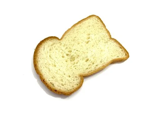 Single slice of white bread with soft texture Stock Photos
