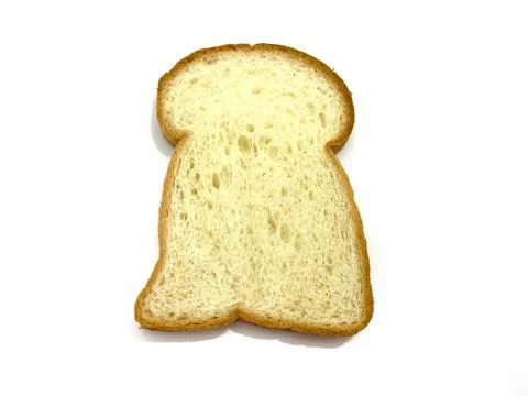 Single slice of white bread with soft texture Stock Photos