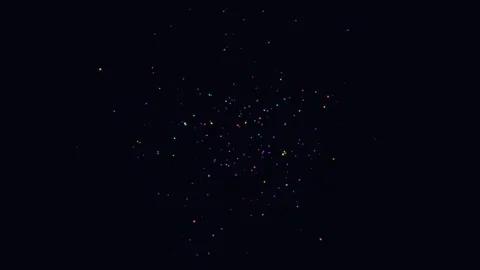 A single small firework burst glowing against the deep black night sky Video stock 335117450