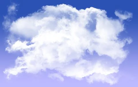 Single smoky cloud shape isolated over blue background イラスト素材