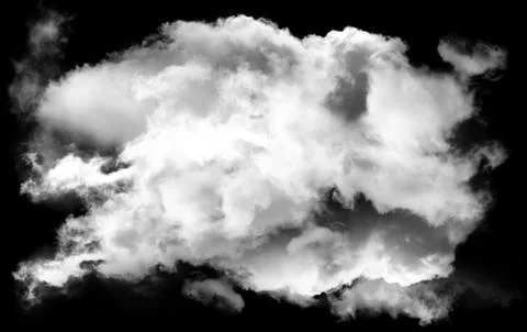 Single smoky cloud shape isolated over black background 스톡 일러스트