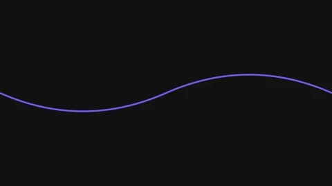 A single smooth purple sine wave line centered on a solid black background 스톡 동영상 338309479