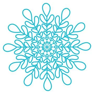 Single snowflake isolated on transparent Stock Illustration
