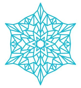 Single snowflake isolated on transparent Stock Illustration