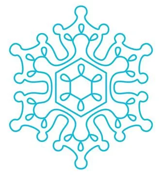 Single snowflake isolated on transparent Stock Illustration
