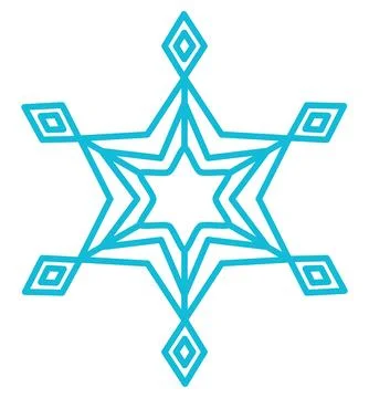 Single snowflake isolated on transparent Stock Illustration