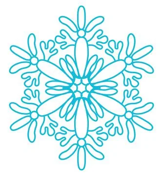 Single snowflake isolated on transparent Stock Illustration
