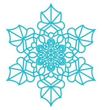 Single snowflake isolated on transparent Illustrazione stock